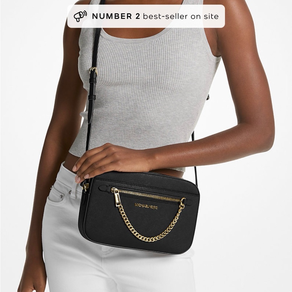 Michael Kors Navy Jet Set Crossbody with Silver Chain - Picture 7 of 7
